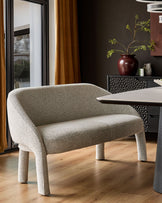 Easton light grey fabric dining bench