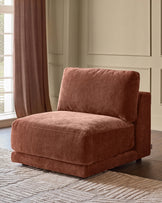 Eden apricot chenille sofa module