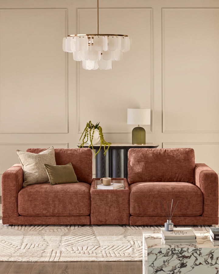 Eden apricot chenille side table module