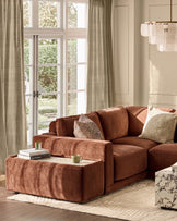 Eden apricot chenille side table module