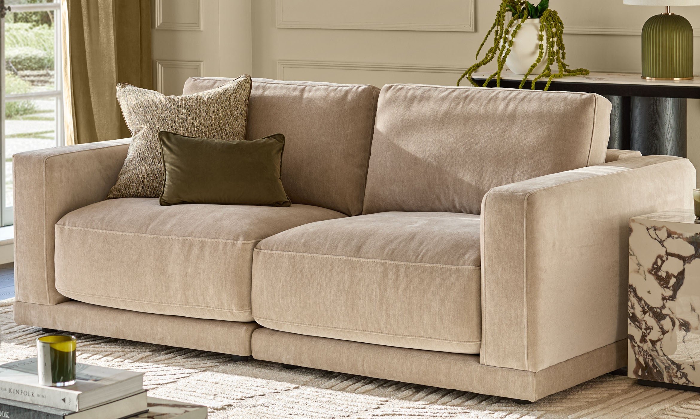Eden champagne chenille 2 seater sofa