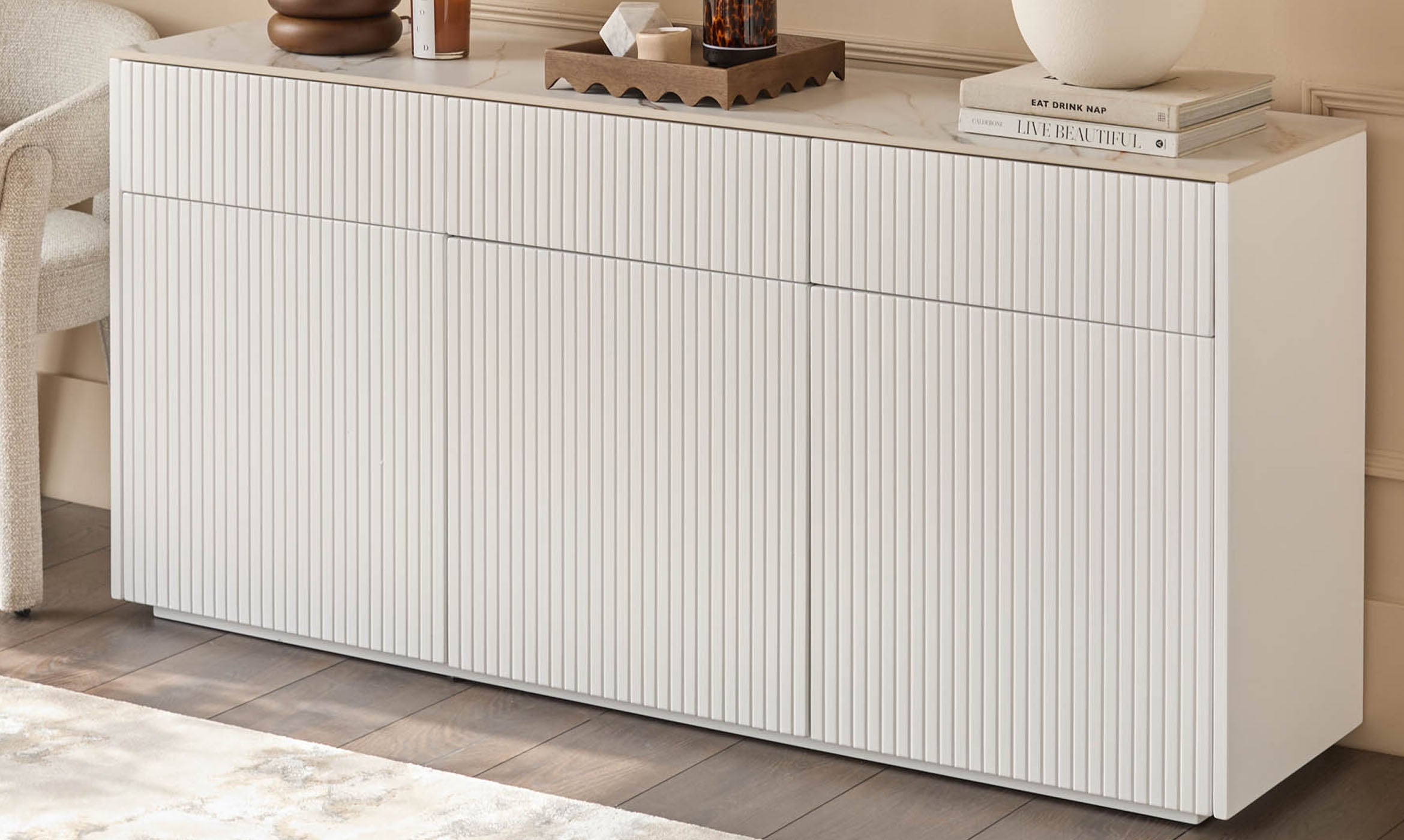 Edie natural ceramic large sideboard