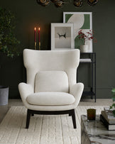 Ellis ivory chenille armchair