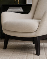 Ellis ivory chenille armchair