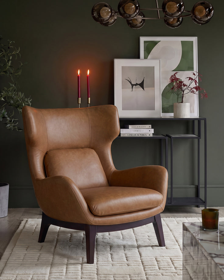 Ellis tan leather armchair