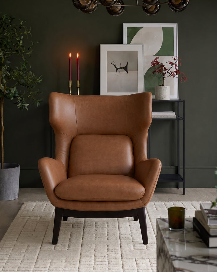 Ellis tan leather armchair