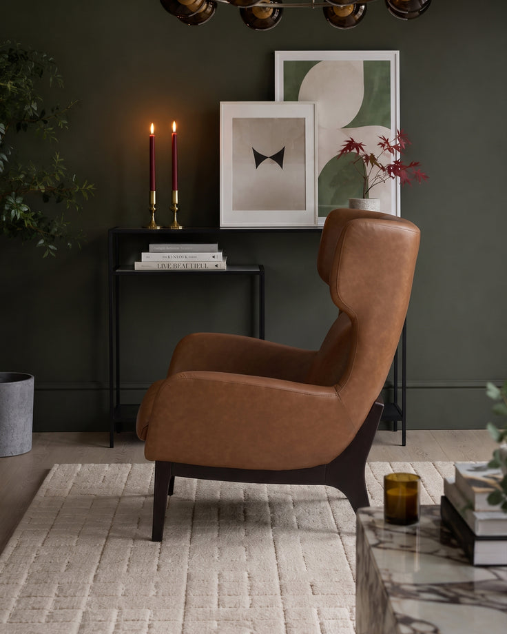 Ellis tan leather armchair