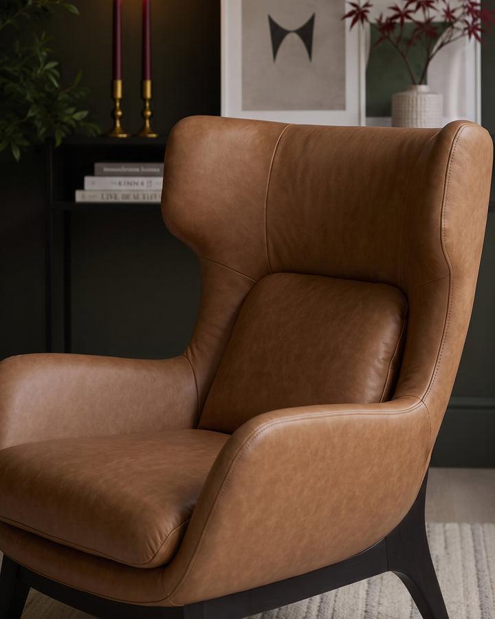 Ellis tan leather armchair