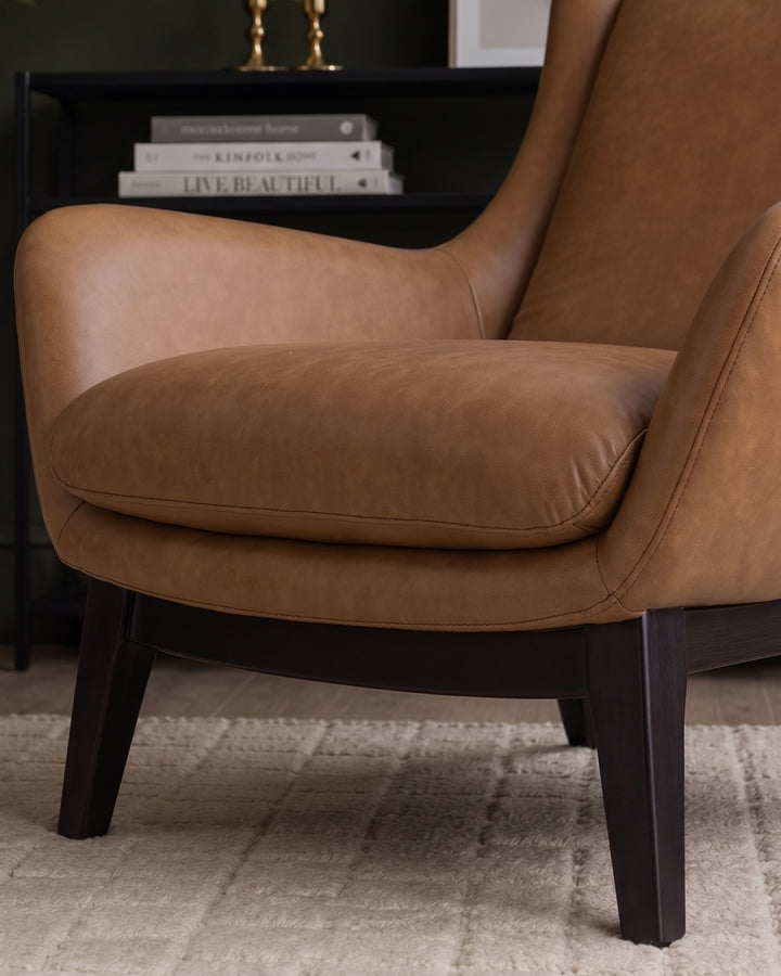 Ellis tan leather armchair