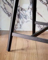 Emerson light and dark grey leather bar stool