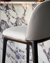 Emerson light and dark grey leather bar stool
