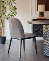 Emerson light and dark grey leather dining chair