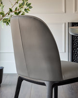 Emerson light and dark grey leather dining chair