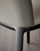 Emerson light and dark grey leather dining chair