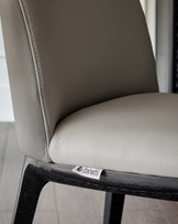 Emerson light and dark grey leather dining chair