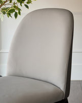 Emerson light and dark grey leather dining chair