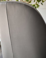 Emerson light and dark grey leather dining chair