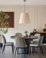 Emerson light and dark grey leather dining chair
