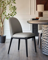 Emerson light and dark grey leather dining chair