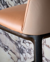 Emerson tan and mocha leather bar stool