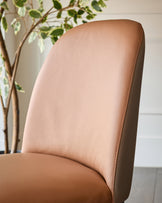 Emerson tan and mocha leather dining chair