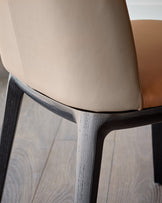 Emerson tan and mocha leather dining chair