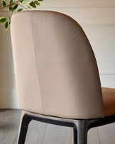 Emerson tan and mocha leather dining chair