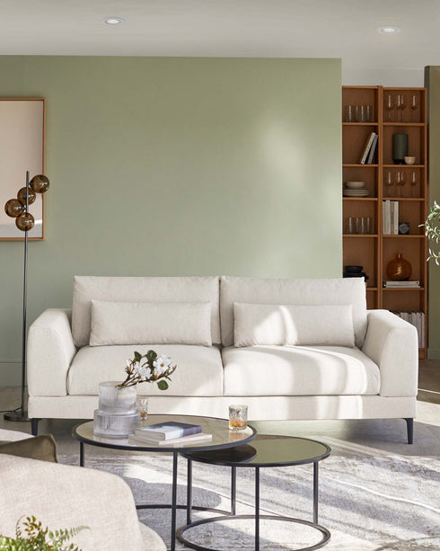 Emery 3 Seater Sofa in Ivory Boucle