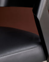 Enzo black leather dining chair