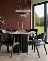 Enzo black leather dining chair
