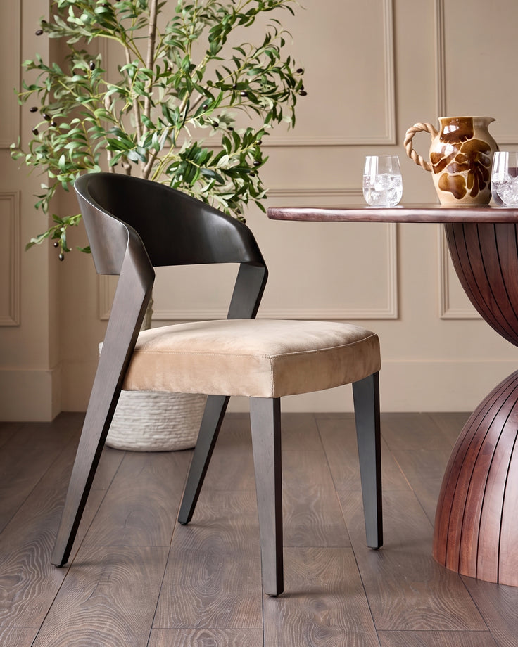 Enzo champagne velvet dining chair - set of 2