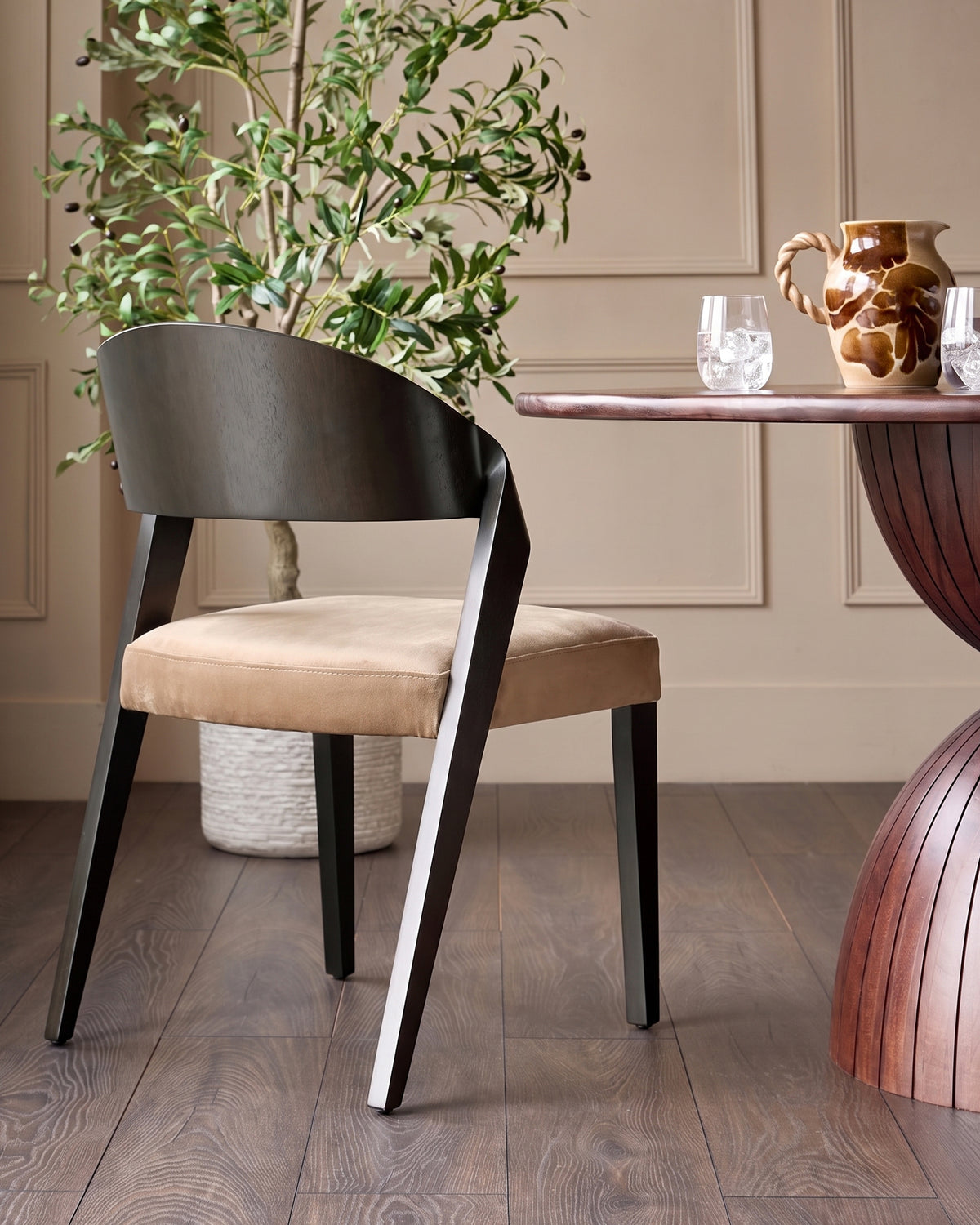 Enzo champagne velvet dining chair - set of 2