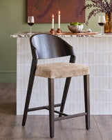 Enzo champagne velvet bar stool