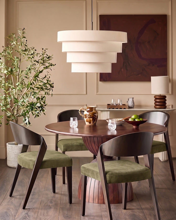 Enzo olive green velvet dining chair - set of 2