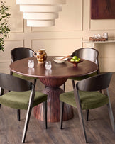 Enzo olive green velvet dining chair - set of 2