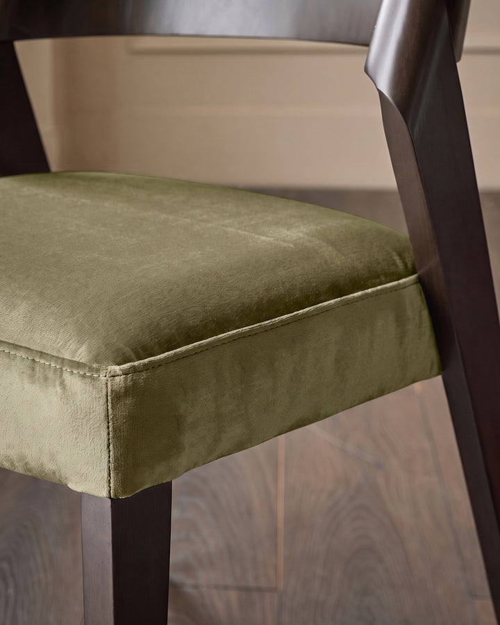 Enzo olive green velvet dining chair - set of 2