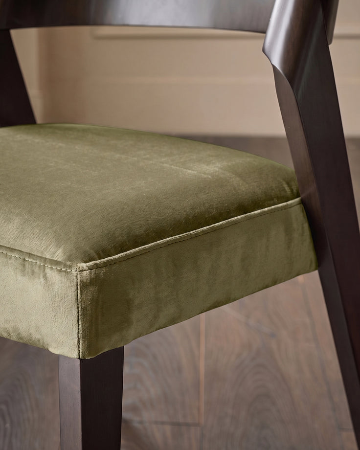 Enzo olive green velvet dining chair - set of 2