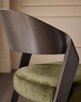 Enzo olive green velvet dining chair - set of 2