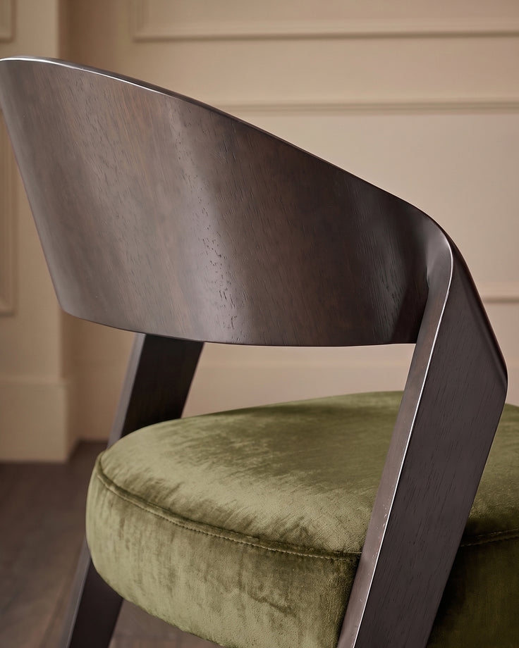 Enzo olive green velvet dining chair - set of 2