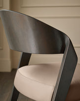 Enzo mocha leather dining chair