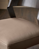 Enzo mocha leather dining chair