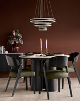 Enzo olive green leather dining chair