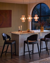 Cynthia champagne glass 3 bar pendant light