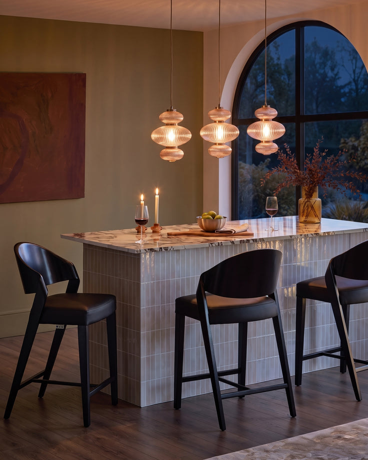 Cynthia champagne glass 3 bar pendant light