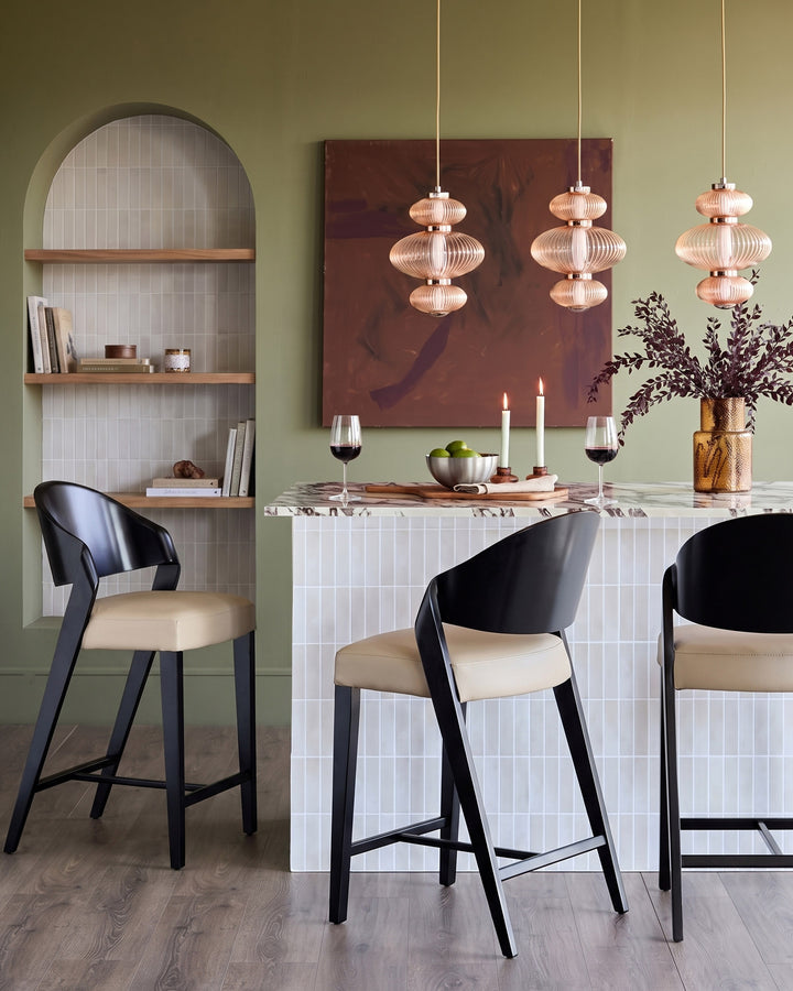 Cynthia champagne glass 3 bar pendant light