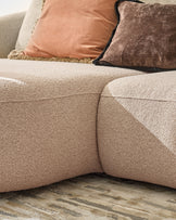 Eris natural fabric left hand corner chaise sofa