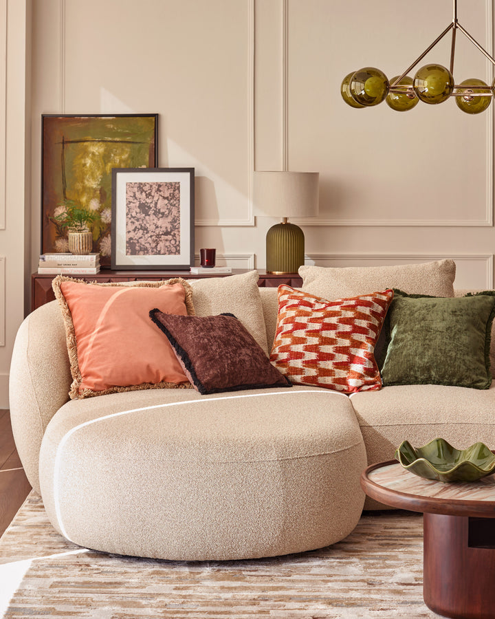 Eris natural fabric left hand corner chaise sofa