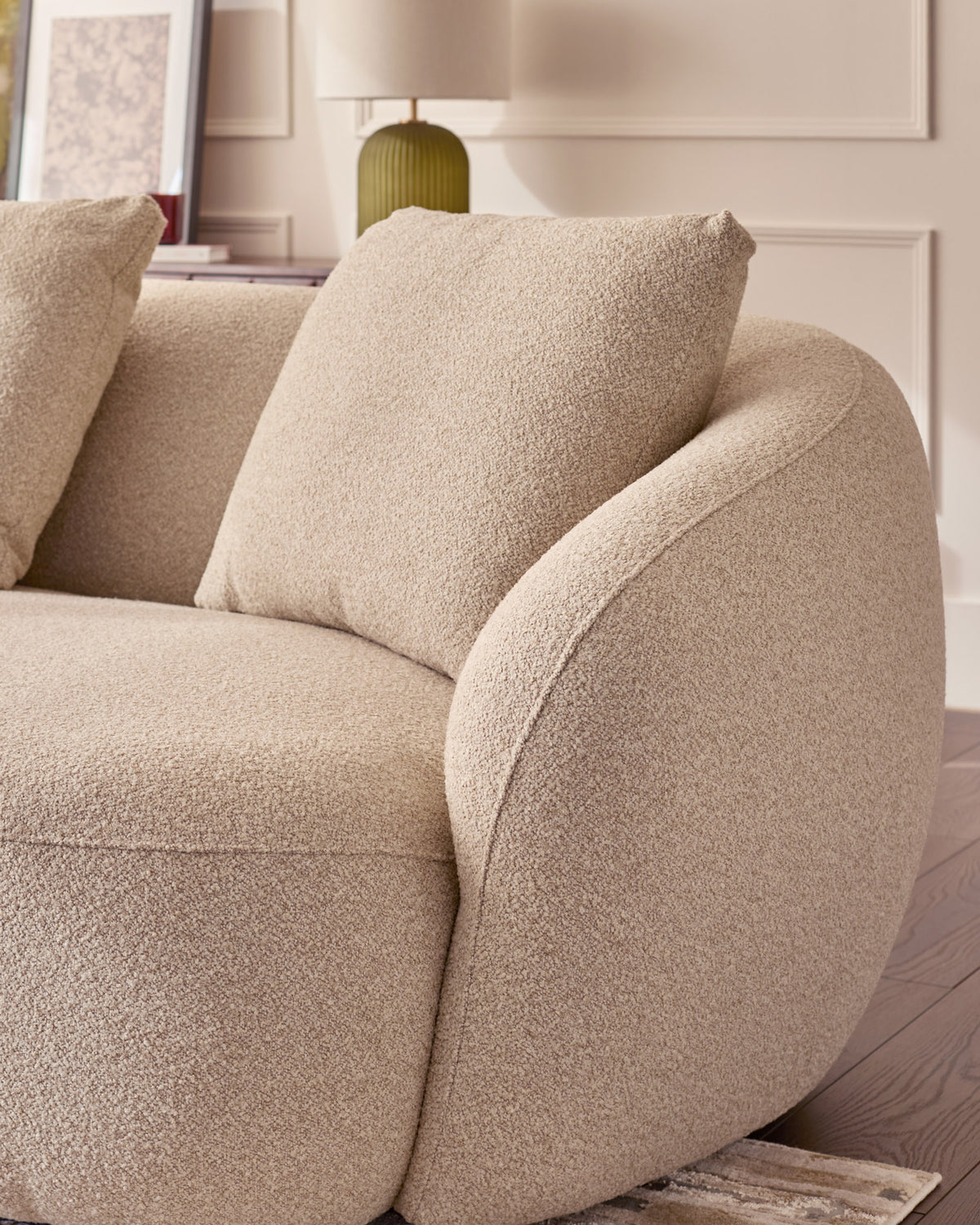 Eris natural fabric left hand corner chaise sofa