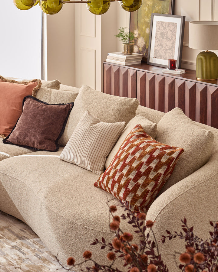Eris natural fabric left hand corner chaise sofa