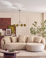 Eris natural fabric right hand corner chaise sofa